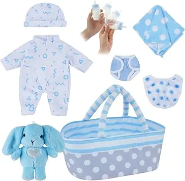 Babeside set 8 piezas con moisés para reborn pequeña (25-30 cm)